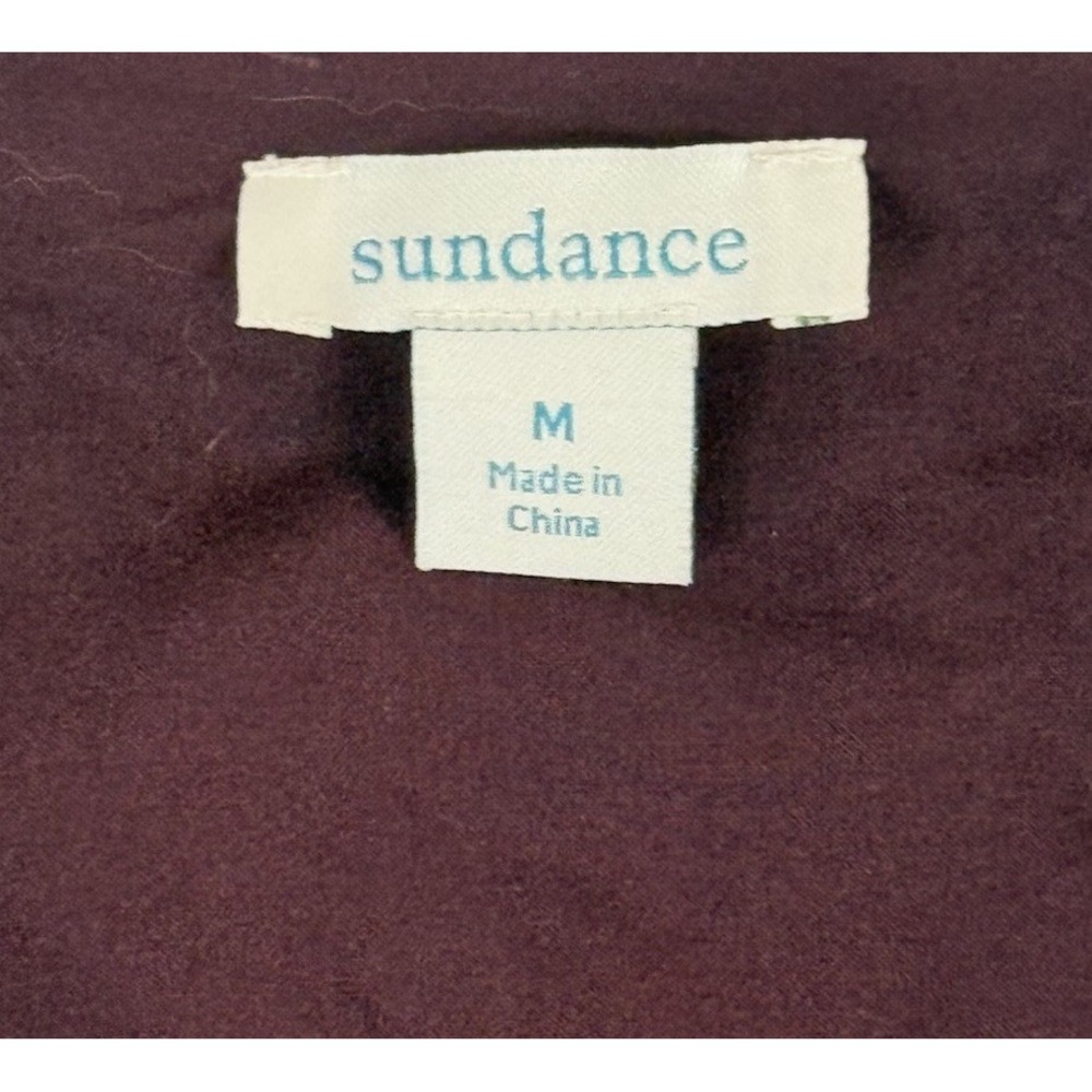 Sundance Embroidered Boho Blouse Plum Floral Viscose Top M Tunic Peasant - Picture 7 of 9